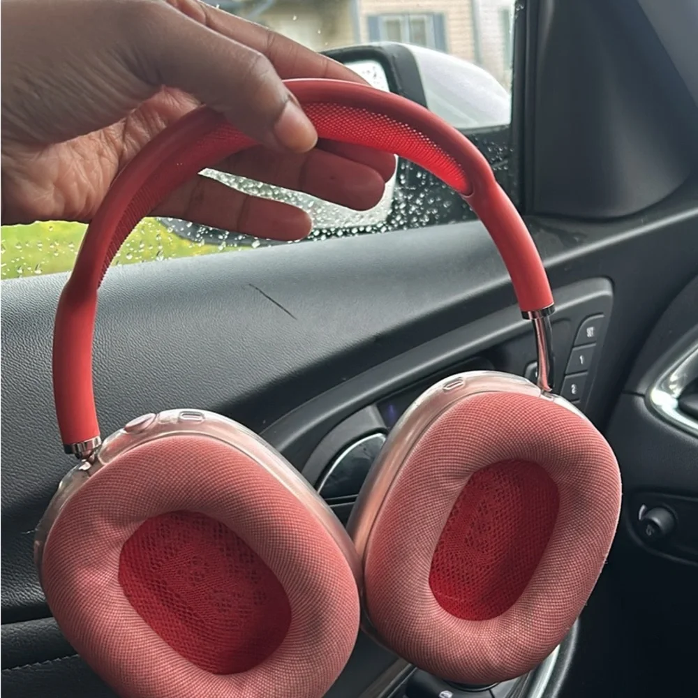 Apple Pink Over-Ear Car Headphones